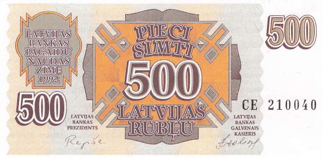 Lettland p42 500 Rubli 1992